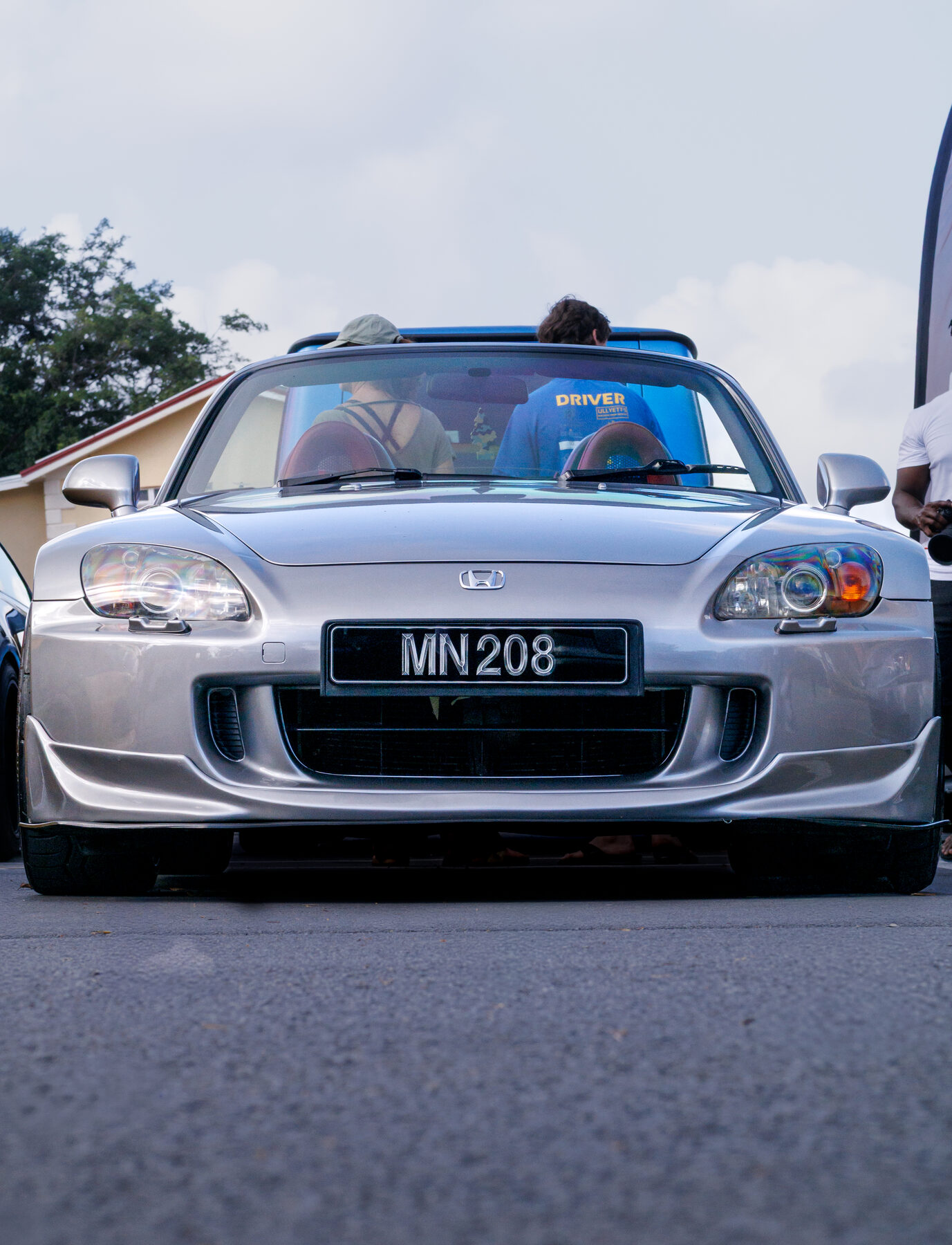 Silver Honda S2000 photographed from the front at Haymans Market