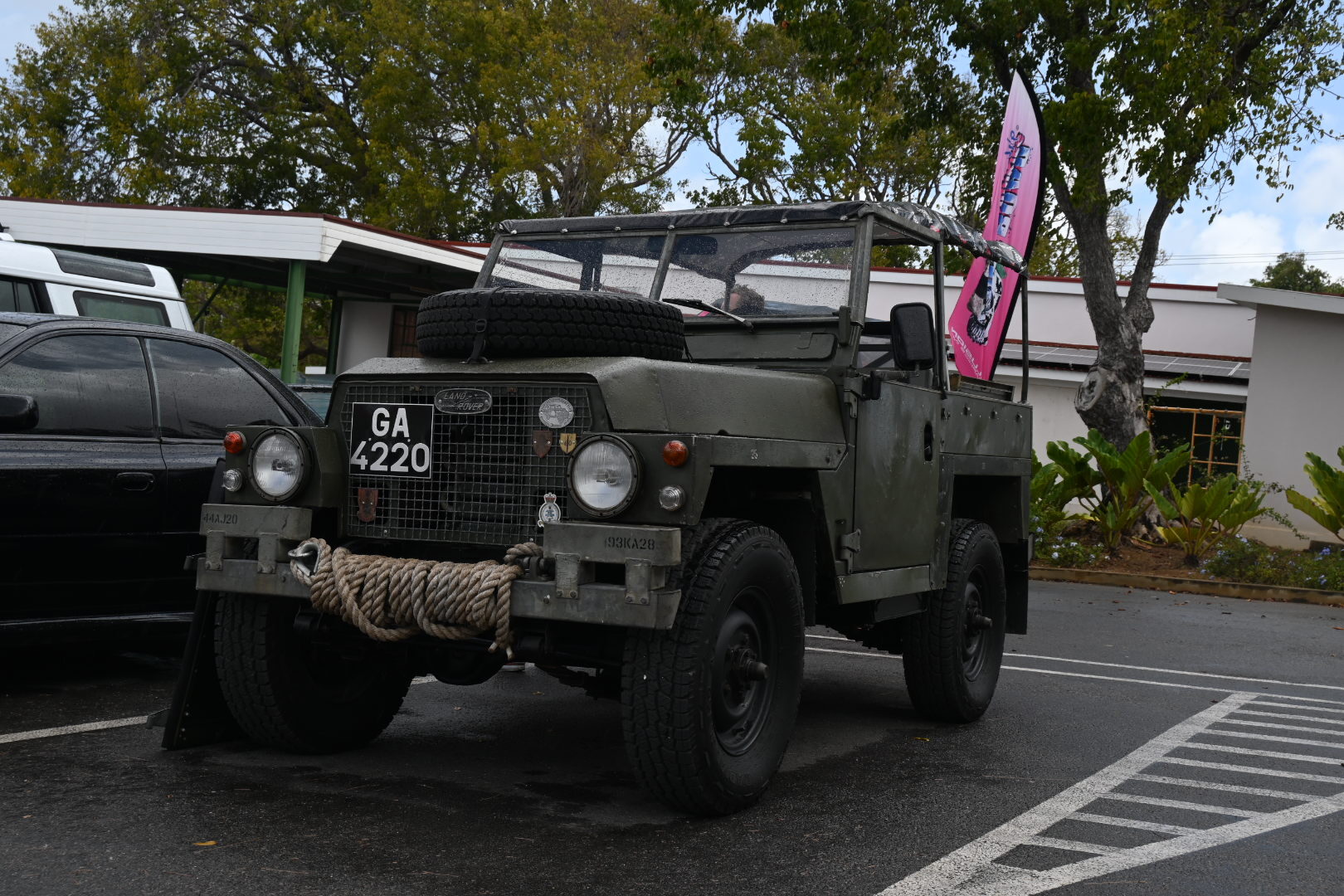 Classic off-road vehicle photographed at Cars and Coffee Barbados