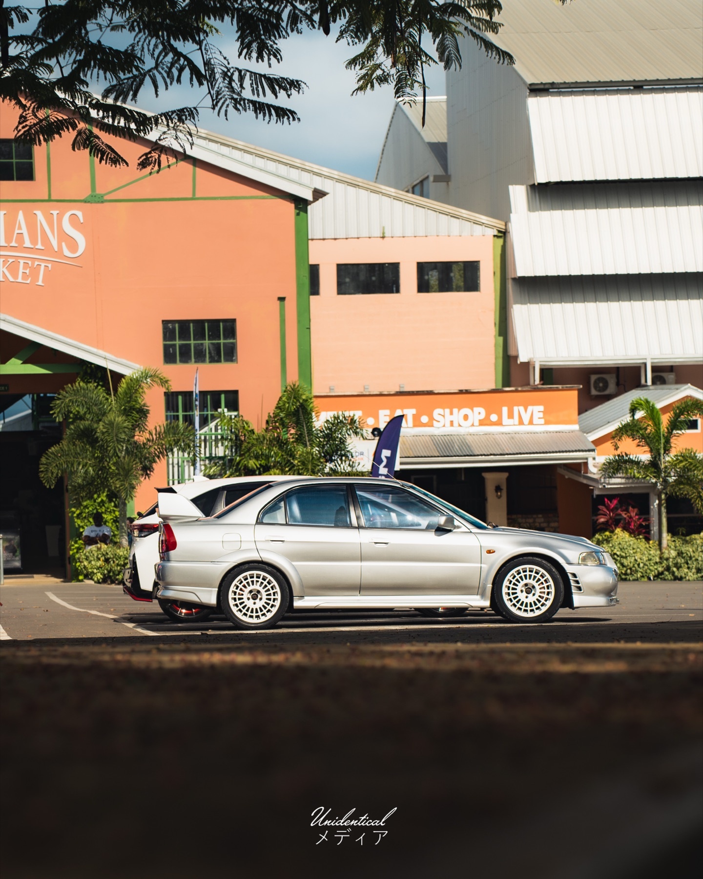 Close automotive scene at Cars and Coffee Barbados