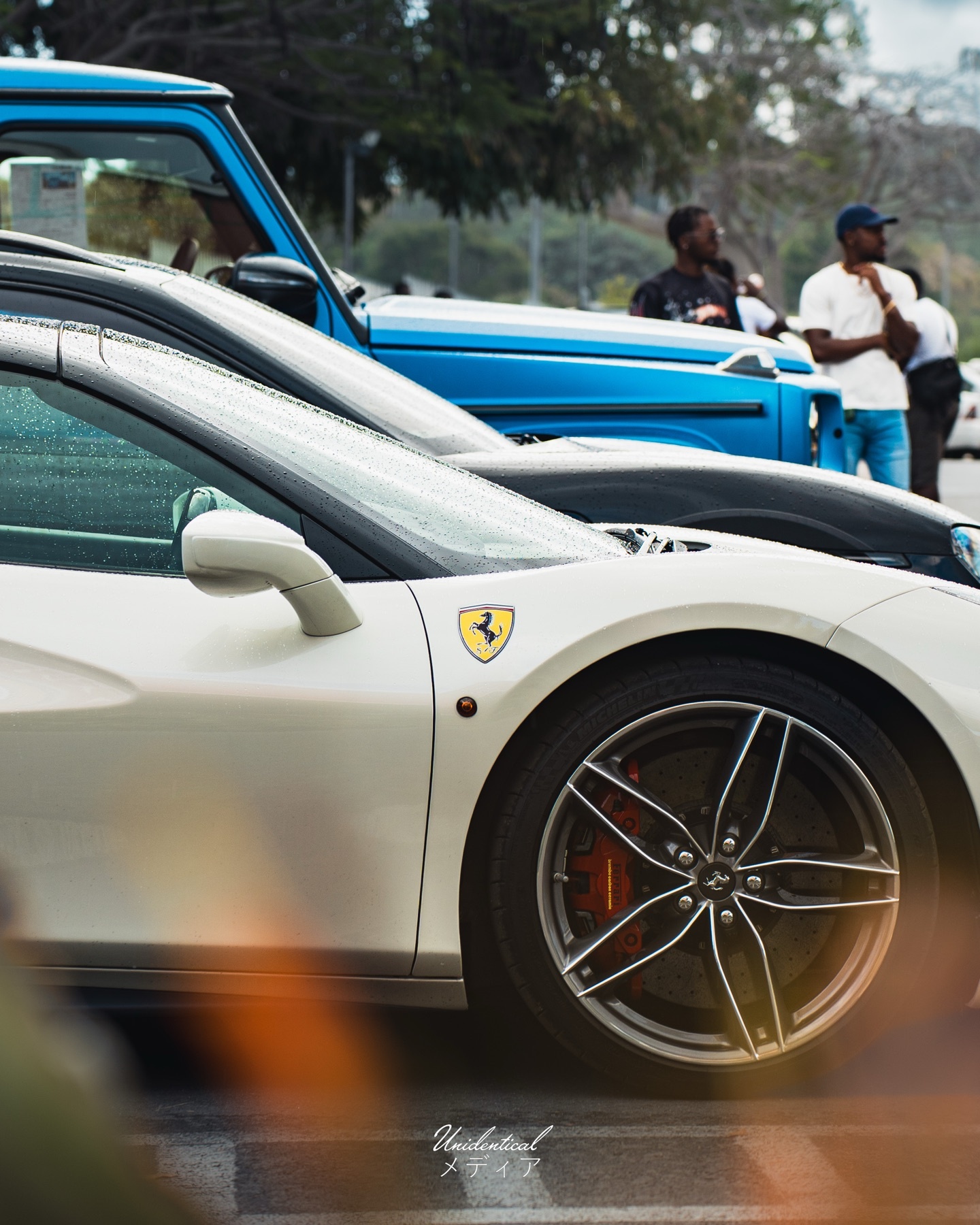 Cars gathered at Haymans Market in Barbados